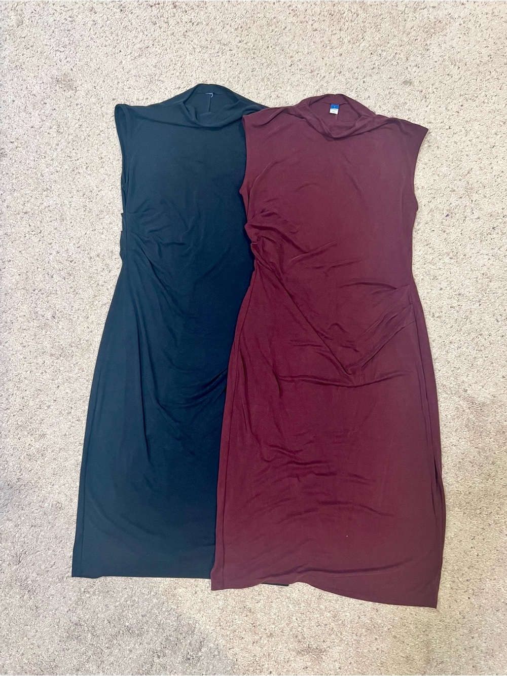 Old Navy Sleeveless Midi Dress - Black & Burgundy